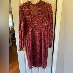 Burgundy size large lace dress
